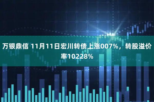 万银鼎信 11月11日宏川转债上涨007%，转股溢价率10228%